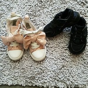 Nike huarache and Cat and Jack sneakers